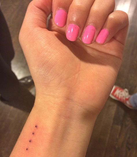 Four dots tattoo Four Dots Tattoo, 4 Dots Tattoo, Dot Tattoos On Fingers Meaning, Finger Tattoos Dots, Three Dots Finger Tattoo, Tattoo Dots On Fingers, Three Dots Tattoo Meaning, Tattoo Dots, Dot Tattoo Meaning