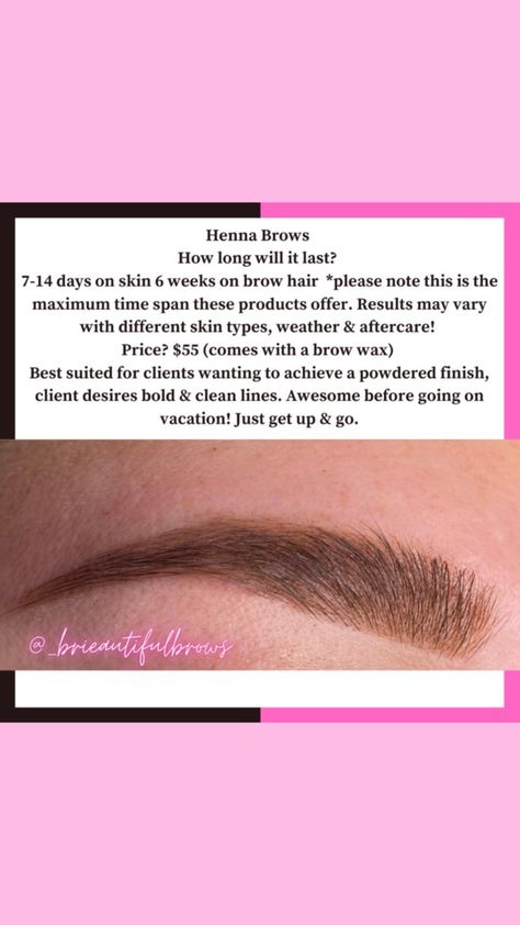 Henna Brows Aftercare, Henna Brows, Brow Lamination, Business Pages, Beauty Room, Skin Types, Eyebrows, Henna, Wax