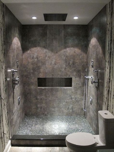 20 Modern Shower Designs To Enhance The Look Of Your Bathroom Drømme Bad, Modern Shower Design, Future Bathroom, Linen Closets, Bilik Air, Natural Bathroom, Bad Inspiration, Small Remodel, Luxury Shower