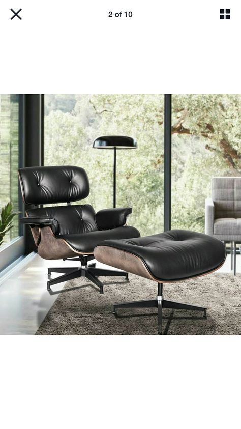 Eames Lounge Chair Living Room, Floor Plan Interior Design, Charles Eames Lounge Chair, Lounge Chair Living Room, Contemporary Living Room Chairs, Lounge Chair Ottoman, Living Room Decoration Ideas, Swivel Lounge Chair, Mid Century Lounge