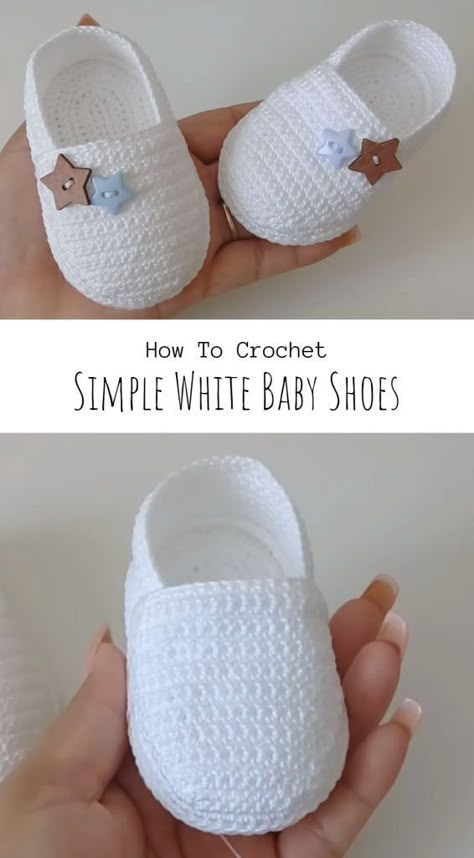 VIDEO: zapatitos de bebé en crochet | Revista KENA México White Baby Shoes, Baby Shoes Diy, Crochet Baby Booties Pattern, Shoes Crochet, Crochet Baby Boots, Crochet Baby Sandals, Crochet Baby Shoes Pattern, Baby Shoes Pattern, Baby Booties Pattern