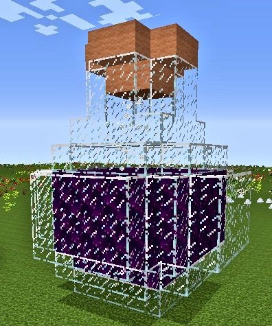 Minecraft voidstone potion bottle statue Minecraft Bottle Build, Minecraft Potion House, Minecraft Apothecary, Minecraft Potion Bottle, Minecraft Potion Room Ideas, Minecraft Random, Minecraft Crafting Recipes, Interior Minecraft, Bottle House