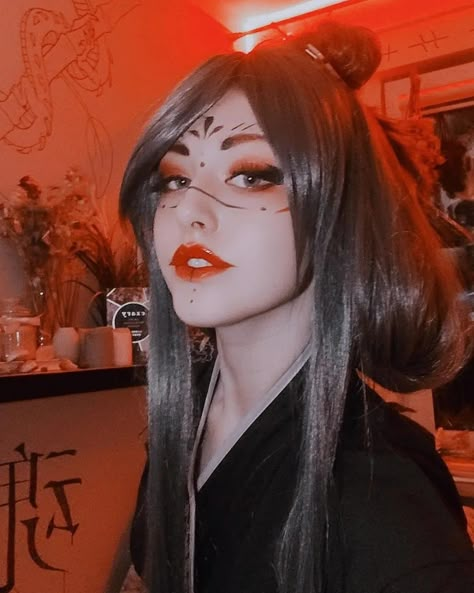 Kitsune Face Markings, Kitsune Markings, Kitsune Makeup, Kitsune Costume, Kitsune Cosplay, Makeup Reference, Finding Motivation, Halloween Makeup Looks, Womens Kimono