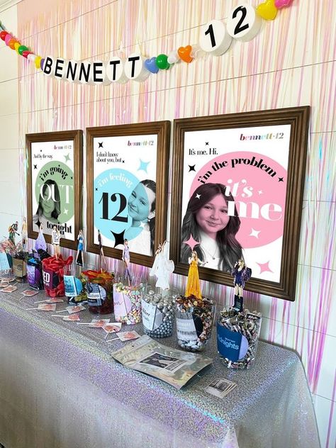 Bennett's ERAs Tour Birthday Party — PB&Grey Taylor Swift Candy Bar, In My Birthday Era Party, Eras Tour Birthday Party, Eras Birthday Party, Taylor Swift Birthday Invitations, Bday Sleepover, Swiftie Birthday, Swiftie Party, Eras Party