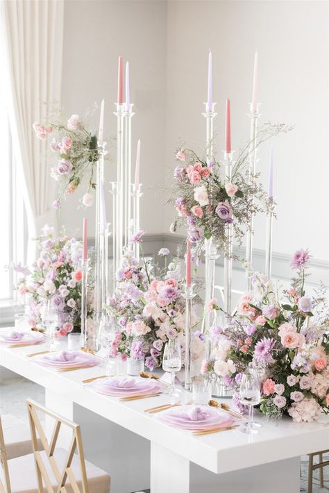 Gallery | Cloud Heaven Floral Decoration Ideas, Purple Table Decorations, Wedding Table Decorations Purple, Purple Table Settings, Pink Table Settings, Pink Purple Wedding, Purple Wedding Decorations, Ideas For Weddings, Purple Table