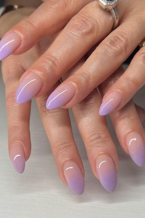 20 Ombré Nail Ideas For When You Can't Choose Just One Color | The Everygirl Light Purple Nails, Purple Tips, Lilac Nails, Purple Acrylic Nails, Purple Nail Polish, Purple Nail Designs, Purple Acrylic, Lavender Nails, Simple Gel Nails