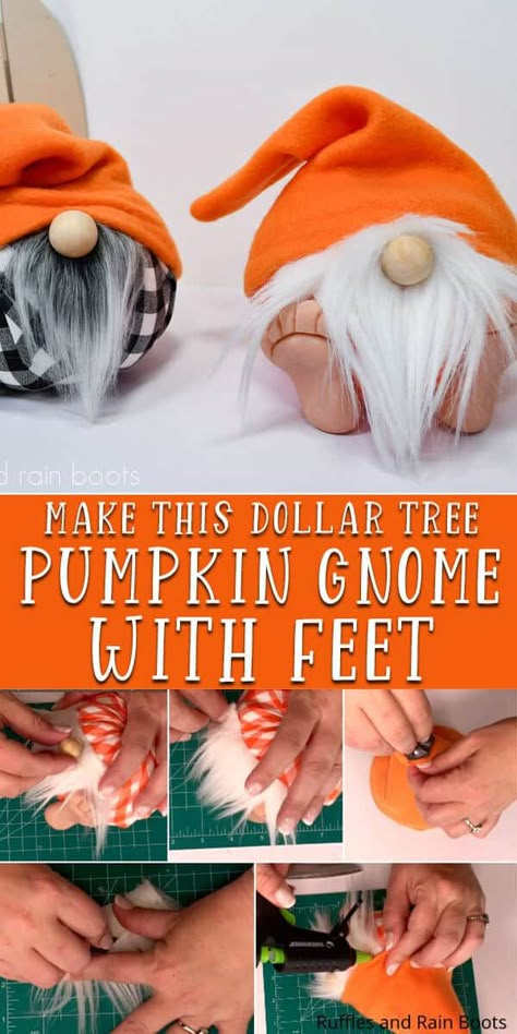 Fall Gnomes Diy How To Make No Sew, Pumpkin Nomes, Gnome Pumpkin Decorating Ideas, Diy Fall Nomes, Tree Festival Ideas, Gnome Pumpkin Ideas, Thanksgiving Gnomes Diy How To Make, Turkey Gnomes Diy, Gnome Pumpkin Painting