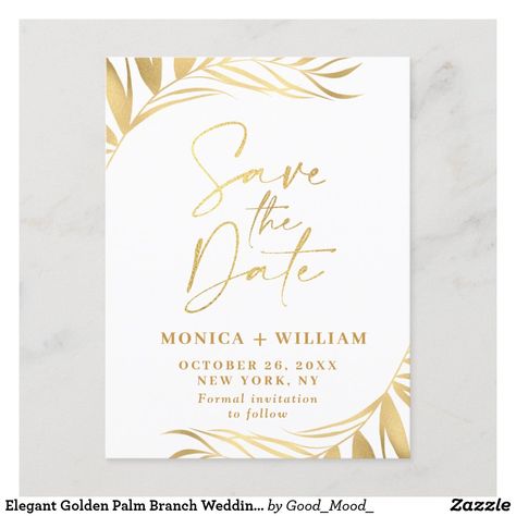 Wedding Branches, Palm Branch, Save The Date Postcard, Couples Shower Invitations, Save The Date Postcards, Wedding Save The Date, Formal Invitation, Postcard Size, Wedding Saving