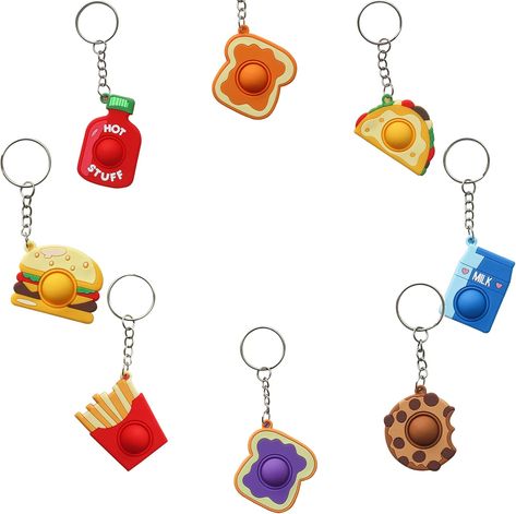 Topsheper 8 PCS Figet Keyring, Sensory Snack Food pop it Fidget Keychain Spinner Toy, Kids Christmas Party Bag Stocking Fillers Keyrings for Crafts,DIY small popit simple dimple key rings decorations : Amazon.co.uk: Toys & Games Fidget Keychain, Food Pop, Simple Dimple, Pop It Fidget, Kids Christmas Party, Spinner Toy, Pop It, Party Bag, Stocking Fillers