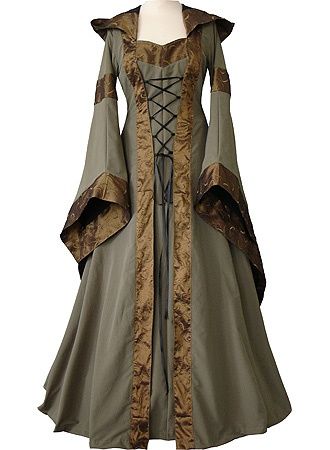 Costume in lovely earth tones Victorian Dress Costume, Gaun Abad Pertengahan, Medieval Costumes, Medieval Gown, Medieval Dresses, Medieval Clothes, Medieval Costume, Medieval Clothing, Medieval Dress