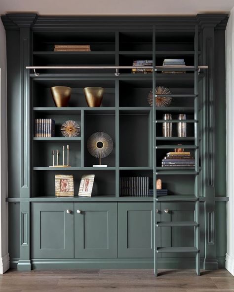 Neville Johnson Furniture on Instagram: “Awkward alcoves are no problem for our bespoke designs… Many of us have one of those spaces in our homes - a tricky corner or alcove that…” Color In Interior Design, Colonial Home Interior, Home Library Rooms, Office Built Ins, Bookshelves In Living Room, Home Library Design, Home Libraries, Built In Bookcase, Home Upgrades