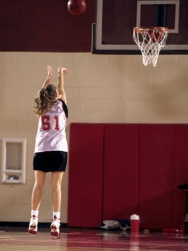 size: 24x18in Photographic Print: Teenage Girl Practicing Basketball Indoors : Michael Jordan Pictures, Ball Aesthetic, Basketball Practice, Shooting Guard, Basketball Goals, Basketball Is Life, Basketball Photography, Basketball Quotes, Basketball Pictures