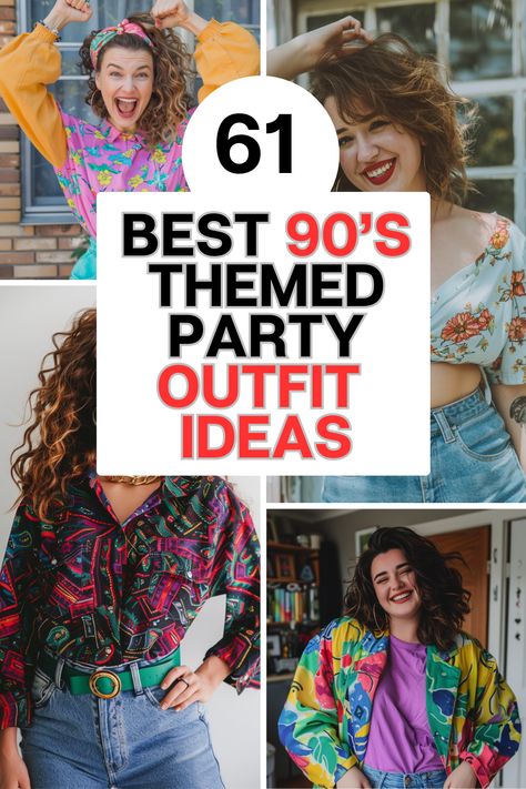 Dive into the best of the 90s with these amazing party outfit ideas! From grunge to glam, we’ve got all the nostalgic fashion trends covered. Relive the era of chokers, flannel shirts, and overalls with style. Get ready to wow everyone at your next 90s-themed bash! 90 Women Fashion, 90s Overalls Outfit With Flannel, 70 Spirit Week Outfit, 90s Outfit With Converse, 90s Theme Outfit Ideas, 90s Brunch Outfit, Women 90s Fashion Outfits, 90's Dress Up, 90s Inspired Costumes