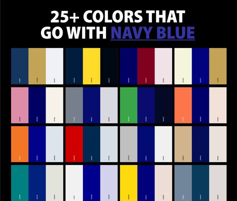 Are you curious about which colors can make your navy blue-themed space or outfit truly pop? Or perhaps, you're seeking to strike a perfect balance between bold and tranquil in your designs? Whatever your quest may be, we have the color maps ready for your exploration. Navy Blue Color Scheme, Navy Blue Couches, Blue Color Palettes, Navy Blue Furniture, Blue Bookshelves, Create Aesthetic, Navy Blue Outfit, Graphic Design Freebies, Colours That Go Together