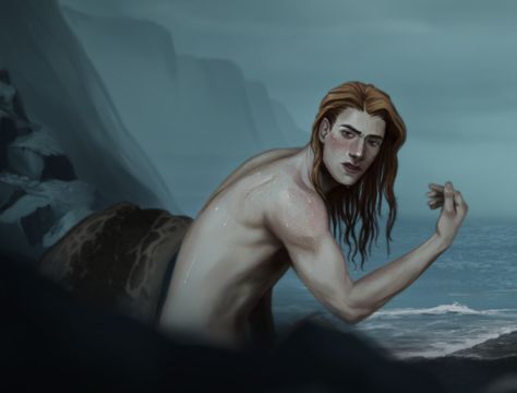 ArtStation - The Selkie, Auratis Arts Male Selkie Character Design, Selkie Male, Selkie Oc, Selkie Mythology, Selkie Concept Art, Selkie Character Design, Selkie Aesthetic, Male Selkie Art, Kiss Of The Selkie