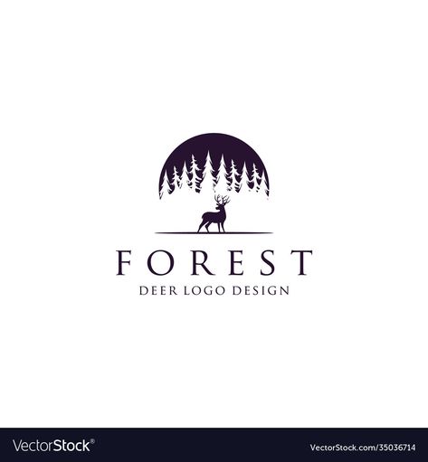 Winter Logo Design, Evergreen Logo, Pine Logo, Forest Logo Design, Pine Tree Logo, Pine Tree Logo Ideas, Forest Logo Design Ideas, Forestry Logo Design, Deer Logo