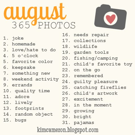 August Photo Challenge, 365 Photo Challenge, Photography Bucket List, 365 Day Challenge, 365 Challenge, Goofy Face, Photo A Day Challenge, Art Journal Prompts, Photo Prompts