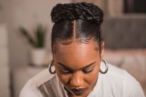 Master the Afro Hair Bun with These Easy Ideas Twist Set Natural Hair, Black Natural Blowout Hairstyles, Easy Wash Day Hairstyles, Lazy Protective Styles For Natural Hair, Low Bun Natural Hairstyles, Rainy Day Natural Hairstyles, Natural Hairstyles 2023, Low Manipulating Natural Hair Styles, 4c Updo