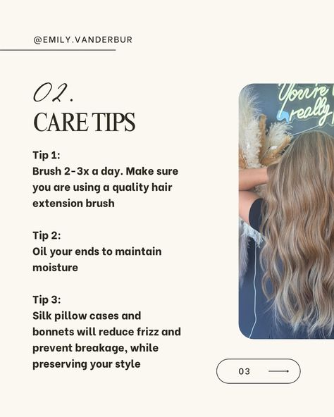 Your most asked questions about hair extensions answered! 💋 Message me for further inquiries or to book a free consultation • • • • #handtiedextensions #hairextensionscinci #hairextensions #extensioncare #extensionsspecialist #explorepage #cincihairstylist #masonoh #daytonhairstylist #discoverunder10k #discoverunder20k Most Asked Questions, Quality Hair Extensions, Silk Pillowcase, Free Consultation, About Hair, Message Me, Hair Extensions, Hair Stylist, Moisturizer