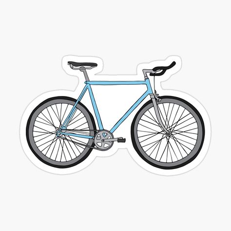 Get my art printed on awesome products. Support me at Redbubble #RBandME: https://www.redbubble.com/i/sticker/Bicycle-by-murialbezanson/55017313.EJUG5?asc=u Blue Stickers Aesthetic, Bicycle Aesthetic, Bicycle Stickers, Blue Stickers, Preppy Stickers, Bike Aesthetic, Bike Stickers, Aesthetic Sticker, Cartoon Car