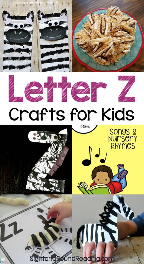 Letter Z Crafts for preschool or kindergarten - Fun, easy and educational! Students will have fun learning and making these fun crafts! Letter Z Crafts For Preschoolers, Letter Z Preschool, Letter Z Crafts, Toddler Art Projects, Kindergarten Fun, Alphabet Crafts, Teaching Letters, Z Craft, Preschool Letters