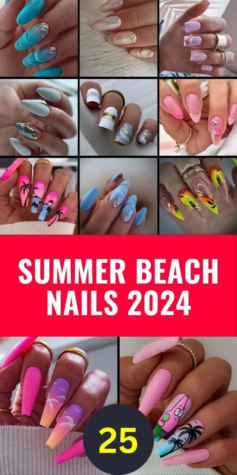 Step into summer with our stunning collection of Summer Beach Nails 2024, where designs meet the perfect blend of sophistication and fun. From the playful designs of Hawaii to the minimalist appeal of short nails, this collection is all about celebrating the joy and colors of summer. With a focus on gel and acrylic options, these nails are designed to last through every beach adventure. June Gel Nails Ideas, Summer Beach Nails 2024, Nail Ideas Acrylic Summer 2024, Nails For Cruise, June Nails Ideas 2024, Pool Party Nails, Summer Beach Nails, Summer Nails Designs, Nail 2024