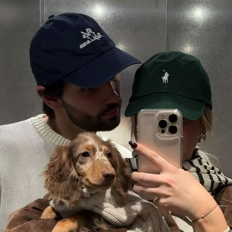 Chloé Allain on Instagram: "elevator love story🤎🧸 . . fall, puppy, dog, daschund, puppy daschund, teckel, teckel nain, couple, couple goal, fall couple outfit" Weenie Dog Aesthetic, Photo With Puppy Ideas, Vision Board Puppy, Couple Dog Aesthetic, Puppy Vision Board, Weiner Dog Aesthetic, Couple With Dog Aesthetic, Couple With Puppy, Man With Puppy