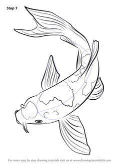 Learn How to Draw a Koi Fish (Fishes) Step by Step | Картины рыб, Рисунки, Рисовать Draw A Koi Fish, Tato Ikan Koi, Fish Sketch, Koi Painting, Koi Fish Drawing, Ikan Koi, Koi Art, Koi Fish Tattoo, Seni 2d