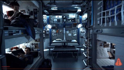 Spaceship Living Quarters, Sci Fi Living Quarters, Sci Fi Barracks, Living In Space Aesthetic, Navy Ship Interior, Spaceship Sleeping Quarters, Ship Sleeping Quarters, Bunker Interior, Barracks Room