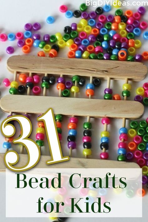 Bead Crafts Preschool, Pony Bead Crafts For Kids, Coco Crafts, Bead Crafts For Kids, Plastic Bead Crafts, First Grade Crafts, Snake Crafts, Pony Bead Projects, Pony Bead Crafts