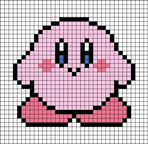 Pixel Art Kirby, Pixel Grid Crochet, Pixel Art Animals, Crochet Rat, Pixel Kawaii, Pixel Art Kawaii, Grid Crochet, Pixel Pokemon, Square Drawing