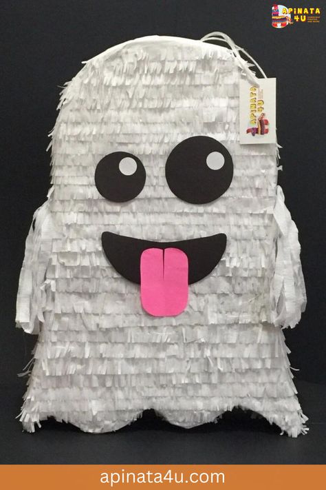 here is a pinata Ghost Pinata, Halloween Piñatas, Halloween Pinata, Pinata Stick, Halloween First Birthday, Birthday Pinata, Piñata Ideas, Halloween Bash, Halloween Party Supplies