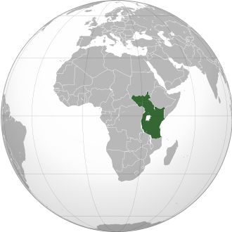 An orthographic projection of the world, highlighting the proposed East African Federation's territory (green). German East Africa, African Union, Horn Of Africa, Western Sahara, Tanzania Safari, Make Up Inspiration, Africa Do Sul, Democratic Republic Of The Congo, Liberia