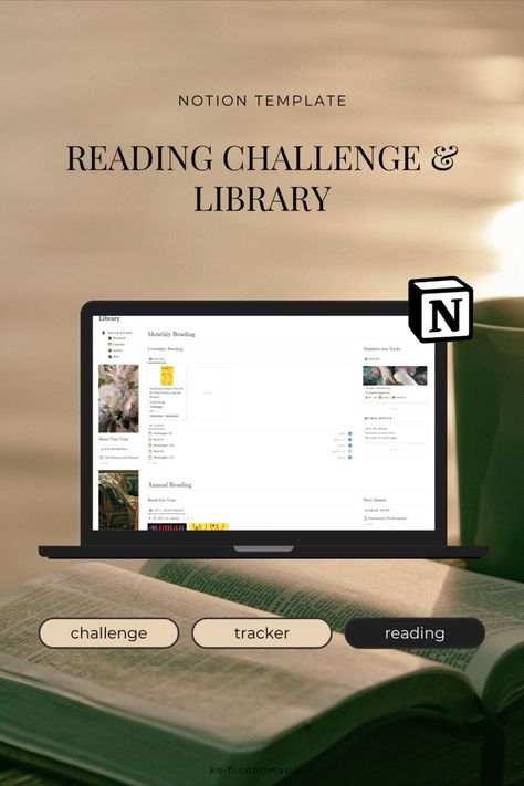 This free Notion template helps you track your reading and gamifies the process to get you to read more. Set your own reading challenges. Notion Reading Template, Minimalist Notion, Reading Template, Free Notion Templates, Goals Tracker, Planner Goals, Reading Process, Aesthetic Notion, Study Organization