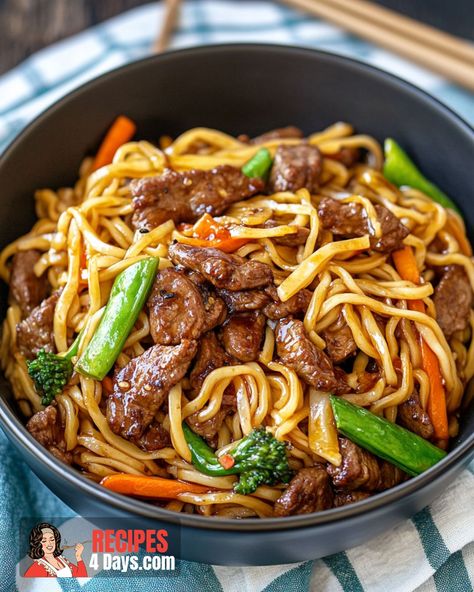 Discover the secret to a quick and delicious Beef Lo Mein that’s sure to please the whole family. Perfect for busy weeknights! Sauté Vegetables, Beef Lo Mein Recipe, Beef Lo Mein, Top Sirloin, Sirloin Steak, Lo Mein, Beef And Noodles, Beef Broth, Sesame Oil