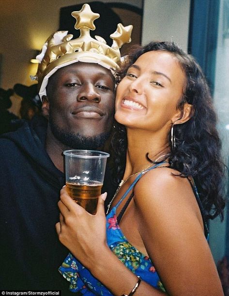 'The love of my life': Stormzy last posted about Maya in January when he honoured their third anniversary with a sweet selfie (above). Maya still follows her beau on the photo-sharing app Stormzy And Maya Jama, Stormzy And Maya, Three Year Anniversary, Maya Jama, Dresses For Apple Shape, Apps For Teens, Black Love Couples, Couple Relationship, British Actresses