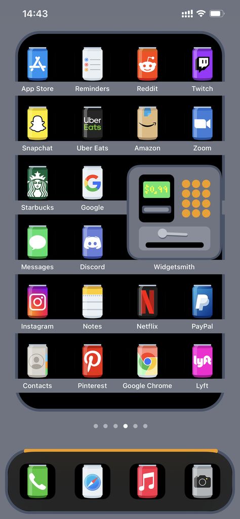 Aesthetic App Icons for iOs 14 Home Screen Cool Ios 16 Wallpapers Ideas, Vending Machine Wallpaper, Ios 16 Home Screen Ideas Aesthetic, Ios Home Screen Layout, Soda Vending Machine, App Icons For Iphone, Icons For Iphone, Aesthetic Home Screen, Lockscreen Ios