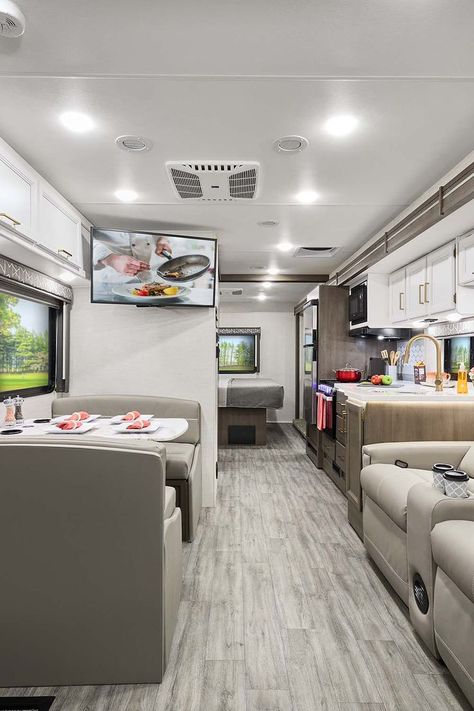 Whether exploring scenic routes or embarking on a cross-country road trip, the 2024 A.C.E.® and Resonate® will be your home on wheels, providing unforgettable experiences every step of the way. Rv Living Room, Class A Rv, Class A Motorhomes, Toy Haulers, Class C Rv, Cross Country Road Trip, Home On Wheels, Living Interior, Thor Motor Coach