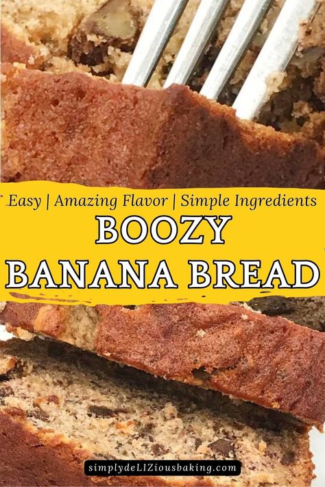 Upside Down Banana Bread Recipe, Banana Quick Bread, Old Fashioned Banana Bread, Bourbon Banana Bread, Brown Sugar Banana Bread, Banana Recipes Easy, Raisin Muffins, Baked Breakfast, Banana Nut Bread Recipe