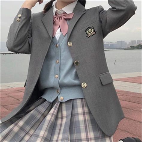 Uniform With Vest, Japan School Uniform, Japan School, Japanese Uniform, Winter 2024 Fashion, Uniform Jacket, Jirai Kei, School Uniforms, Jacket Blazer