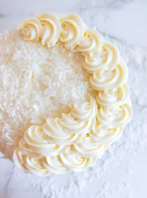 Coconut Cream Cheese Frosting | Bake at 350° Coconut Cream Cheese Icing, Coconut Cream Frosting, Coconut Cream Cheese, German Chocolate Cookies, Coconut Cream Cheese Frosting, Coconut Cream Cake, Coconut Icing, Decorator Frosting, Coconut Frosting