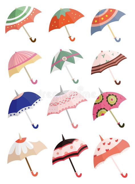 Umbrella Cartoon, Cute Umbrella, Umbrella Drawing, Umbrella Illustration, Umbrella Painting, Sun Drawing, Cute Umbrellas, Umbrella Art, Umbrella Designs