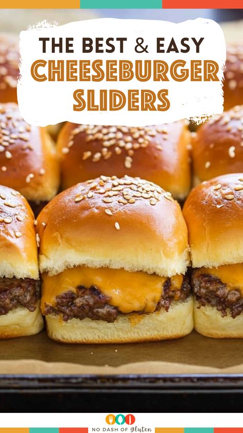 Craving a quick and satisfying meal for the whole family? These Easy Cheeseburger Sliders are loaded with juicy beef, cheddar cheese, and topped with buttery dinner rolls. Perfect for parties, game day, or any weeknight dinner! Ready in just 30 minutes. Try them tonight! Save this pin to make it later! Ground Cheeseburger Sliders, Sliders Recipes Cheeseburgers, Quick And Easy Cheeseburger Sliders, Meat Sliders Sandwiches, Easy Burger Sliders Recipes, Sliders With Hamburger Meat, Ground Beef Sliders Recipes Mini Burgers, Quick And Easy Sliders, Easy Dinner Sliders