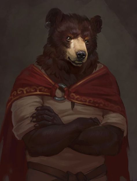 Bearfolk Dnd, Anthropomorphic Bear, Bear Character, Fantasy Races, Bear Art, Arte Animal, Fantasy Rpg, Dnd Characters, Character Portraits