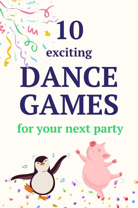 Turn up the energy with these exciting dance games! Perfect for parties or get-togethers, these fun activities will have everyone showing off their best moves and laughing all night long. Dance Scavenger Hunt, Kids Disco Party Games, Freeze Dance Game, Dance Class Activities, School Dance Activities, Birthday Dance Party Ideas, Disco Party Games, Disco Games, Dance Themed Birthday Party