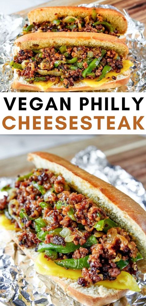 Easy Vegan Philly Cheesesteak Recipe I how to make a vegan philly cheesesteak recipe I tips for making vegan philly cheesesteak I best vegan sandwiches I delicious vegan snacks I meat free philly cheesesteak I dairy free philly cheesesteak I healthy philly cheesesteak I vegan homemade philly cheesesteak #veganrecipes #vegansandwiches Vegan Cheesesteak Recipe, Homemade Philly Cheesesteak, Vegan Philly Cheesesteak, Philly Cheesesteak Recipe, Cheesesteak Sandwich, Vegan Ground Beef, Philly Cheese Steak Recipe, Vegan Steak, Cheesesteak Recipe