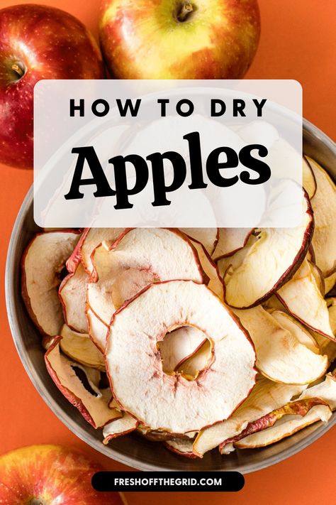 Learn how to dehydrate apples and make your own delicious, healthy snack with our easy dehydrated apples recipe! Perfect for apple season or any time of year, dehydrated apple chips are a tasty way to enjoy the essence of fall all year long. Follow our step-by-step guide to dehydrate apples at home and get that satisfying chew in every bite. Whether you're stocking up your pantry or need snacks for camping and hiking, these dehydrated apples are a must-try! How To Make Dehydrated Apples, Dehydrated Apples In Air Fryer, Dehydrating Apples In Dehydrator, How To Dehydrate Apples, Dehydrated Apples In Dehydrator, Dehydrated Apples Recipe, Things To Dehydrate, Dehydrated Apple Chips, Snacks For Camping