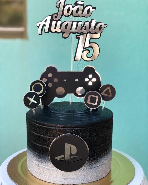 Bolo Tema Video Game, Gaming Cakes For Boys, Glow Cake, Kids Cakes, Cakes For Boys, Kids Cake, Bachelor Party, Godzilla, Cake Designs