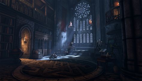 ArtStation - Gothic Interior, Angelo Person Gothic Interior, Dark Castle, Gothic Castle, Castles Interior, Fantasy Castle, Fantasy Setting, Fantasy Places, Gothic Architecture, 판타지 아트