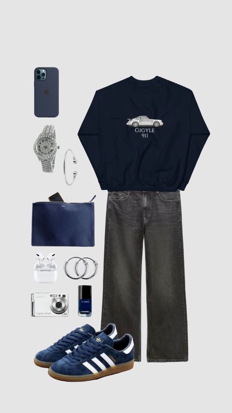 Outfit inspo #outfitinspo #vintage #beauty #vibes #navy Navy Blue Outfit, Mens Wardrobe Essentials, Money Clothing, Jean Fits, Adidas Casual, Minimalist Fashion Men, Beauty Vibes, Navy Outfit, Outfits Hombre